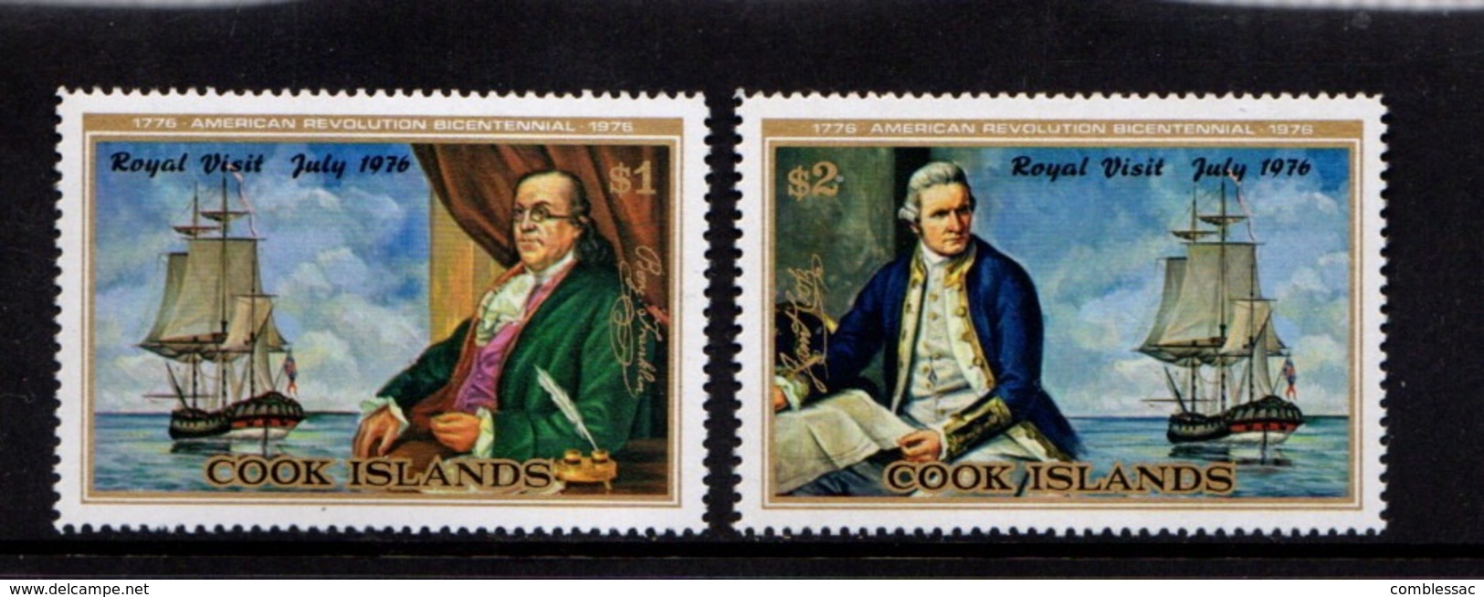 COOK  ISLANDS    1976    Bicentenary  Of  American  Revolution    Set  Of  2      MNH - Cook Islands