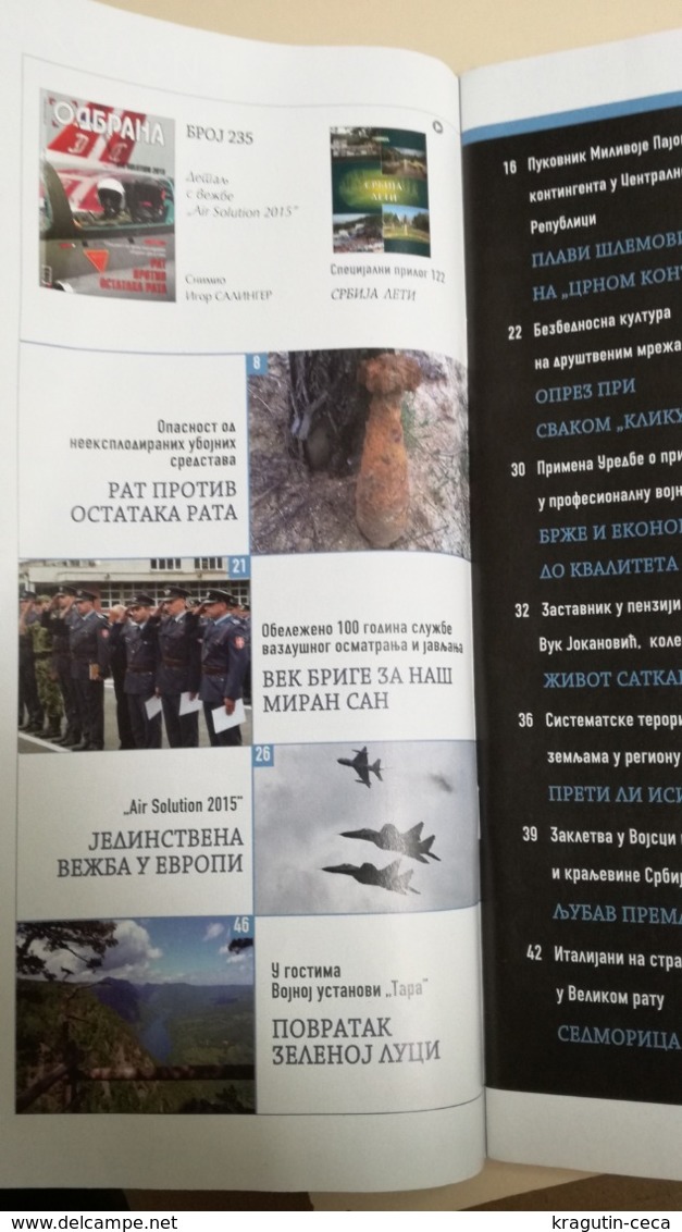 2015 SERBIA ARMY MAGAZINE NEWSPAPERS NEWS TERRORISM ISIL BALKAN AIR SOLUTIONS EUROPE MILITARY TRAINING AIRCRAFT - Altri & Non Classificati