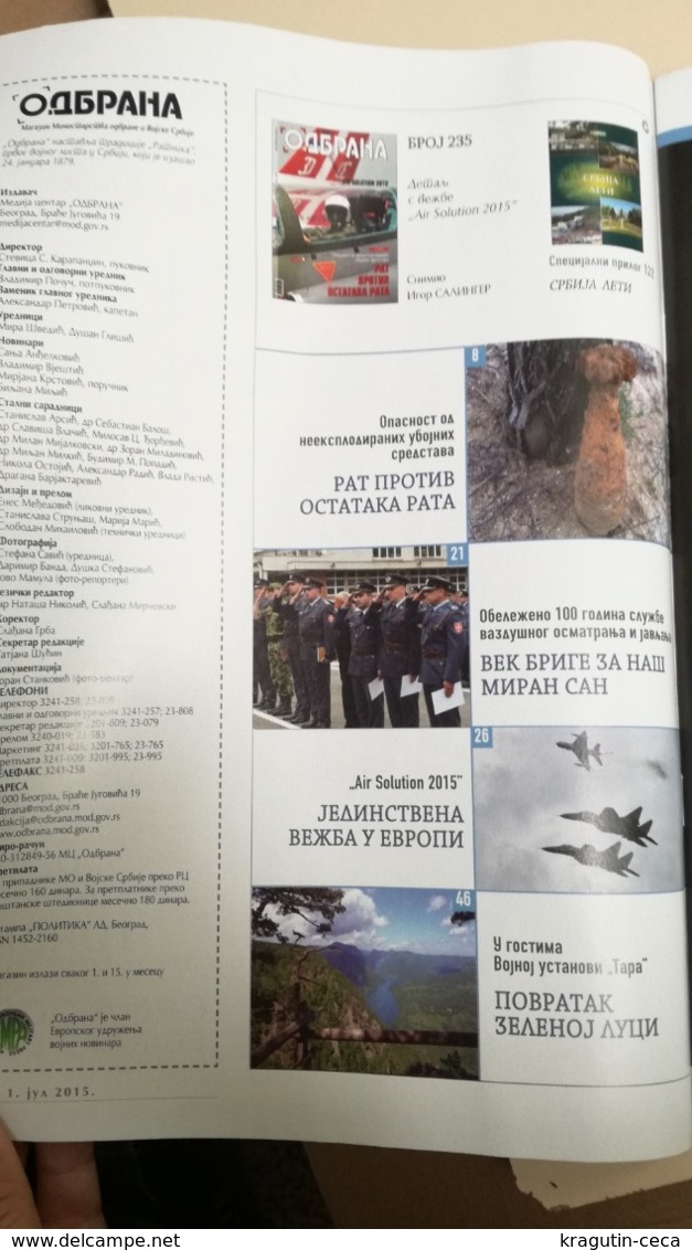 2015 SERBIA ARMY MAGAZINE NEWSPAPERS NEWS TERRORISM ISIL BALKAN AIR SOLUTIONS EUROPE MILITARY TRAINING AIRCRAFT