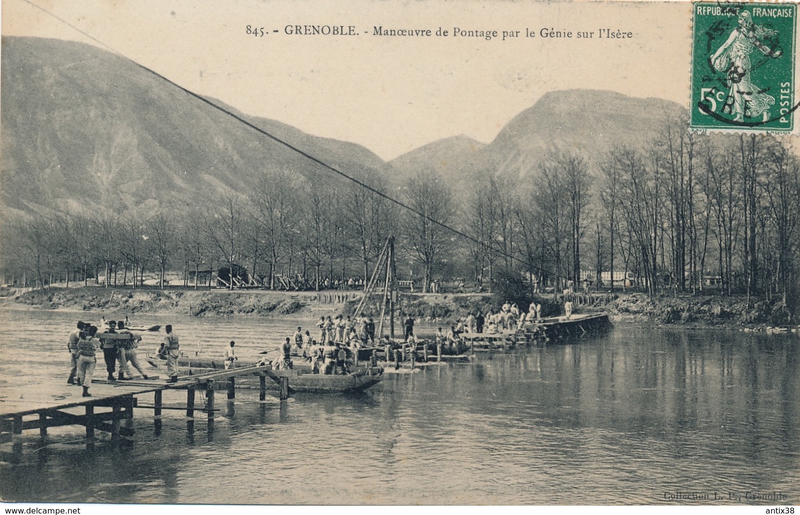 I158 - 38 - GRENOBLE - Isère - Manoeuvre De Pontage Par Le Génie Sur L'Isère - Grenoble