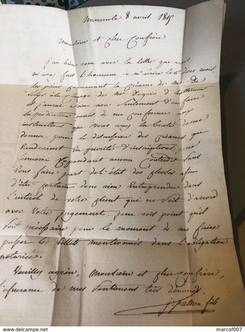 Lettre De Namur Griffe Noire Pour Liège 1815 - 1815-1830 (Période Hollandaise)