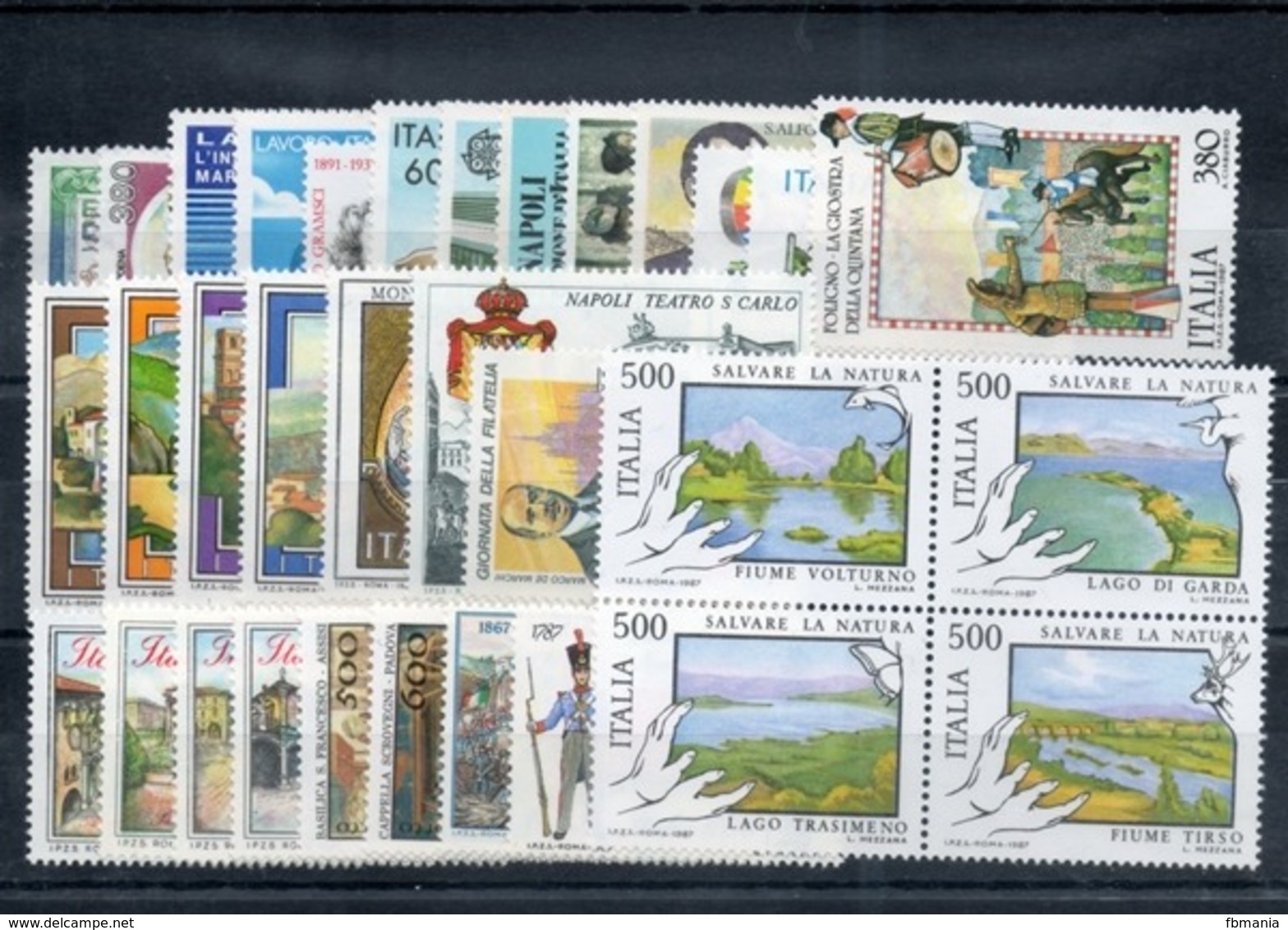 Italia  1987 - Annata 1987 Completa Sottofacciale MNH ** Leggere Descrizione - Annate Complete