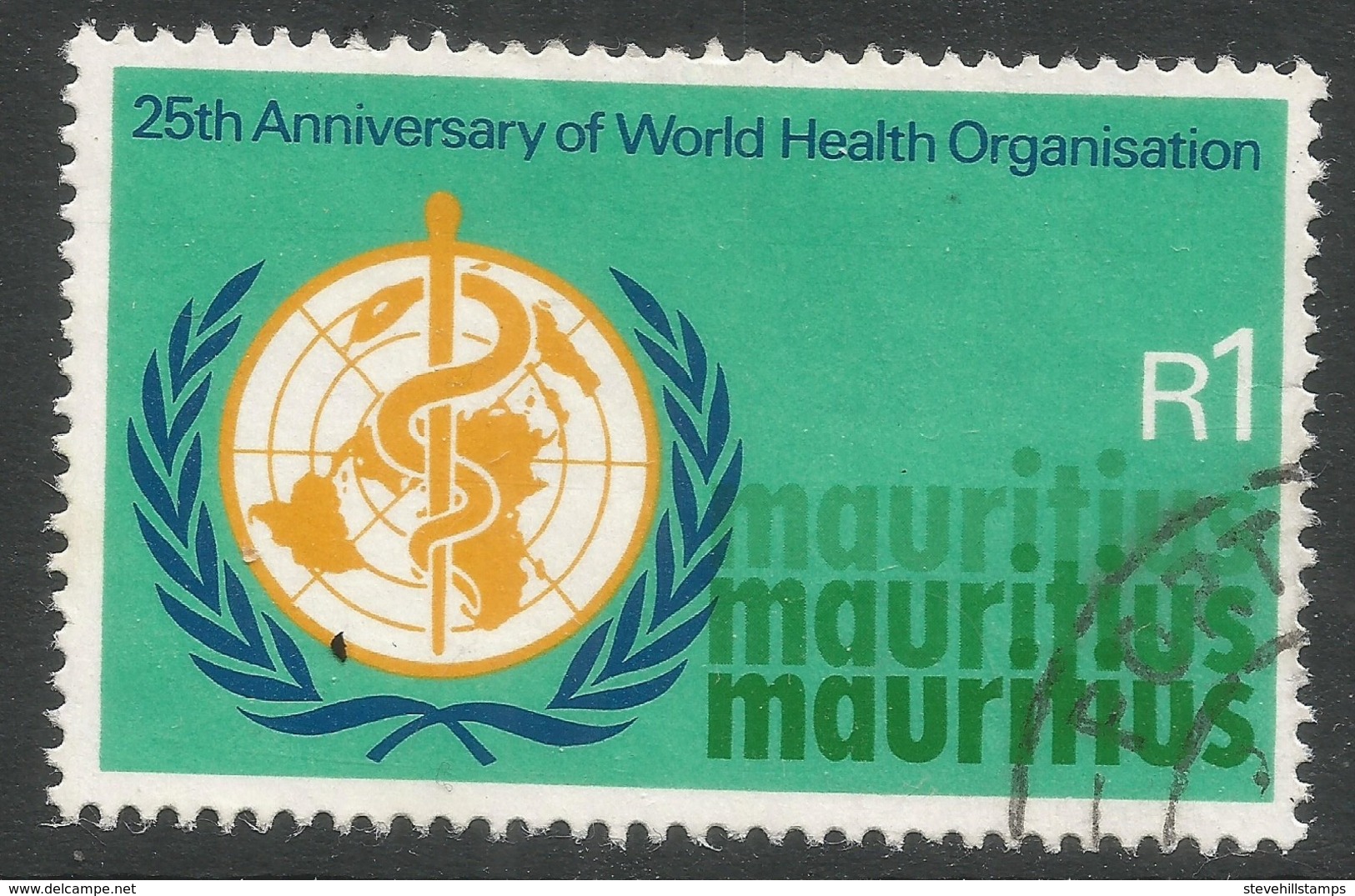 Mauritius. 1973 25th Anniv Of WHO. 1r Used. SG 468 - Mauritius (1968-...)