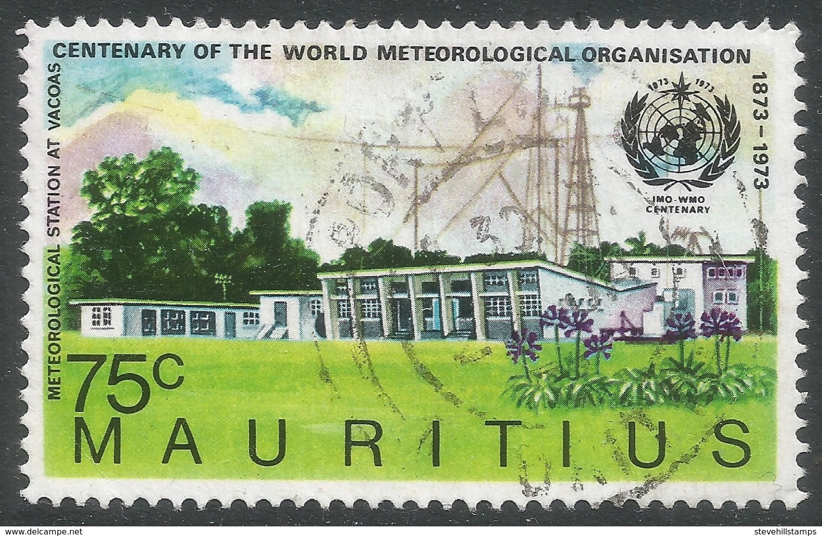 Mauritius. 1973 Centenary  Of IMO/WMO.75c Used. SG 469 - Mauritius (1968-...)