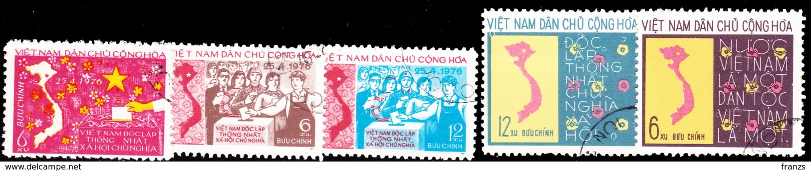 Vietnam 1976 Michel # 851-53,855-56 Cancel NH, - Vietnam