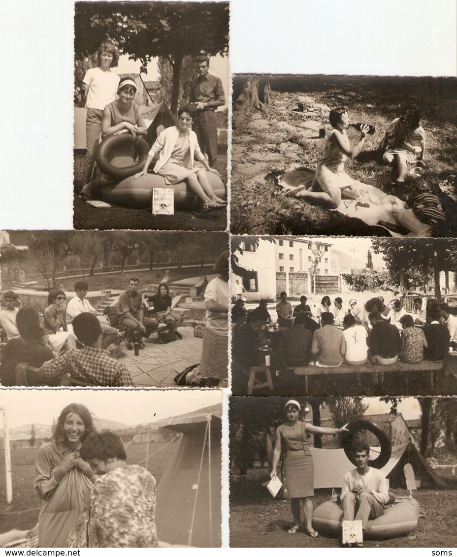 Lot De 20 Photographies Du Guipuzkoa, Zarauz / Zarautz, Camp De Vacances 1964, Camping, Foto Martin - Lugares