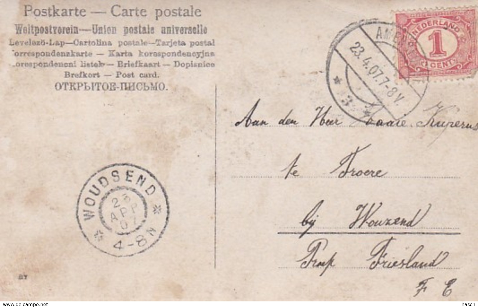 252640Groep Militairen. (poststempel 1907)(FOTO KAART) - Personen