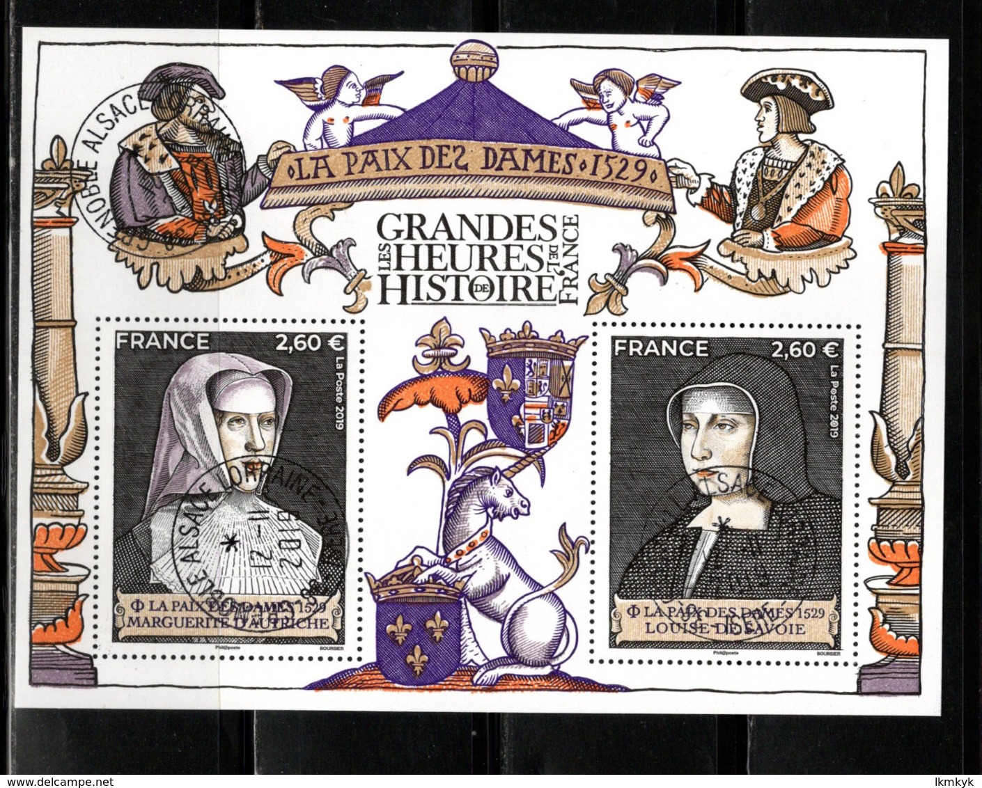 France 2019.Bloc Les Grandes Heures De L'histoire De France .Cachet Rond .Gomme D'Origine - Souvenir Blocks & Sheetlets