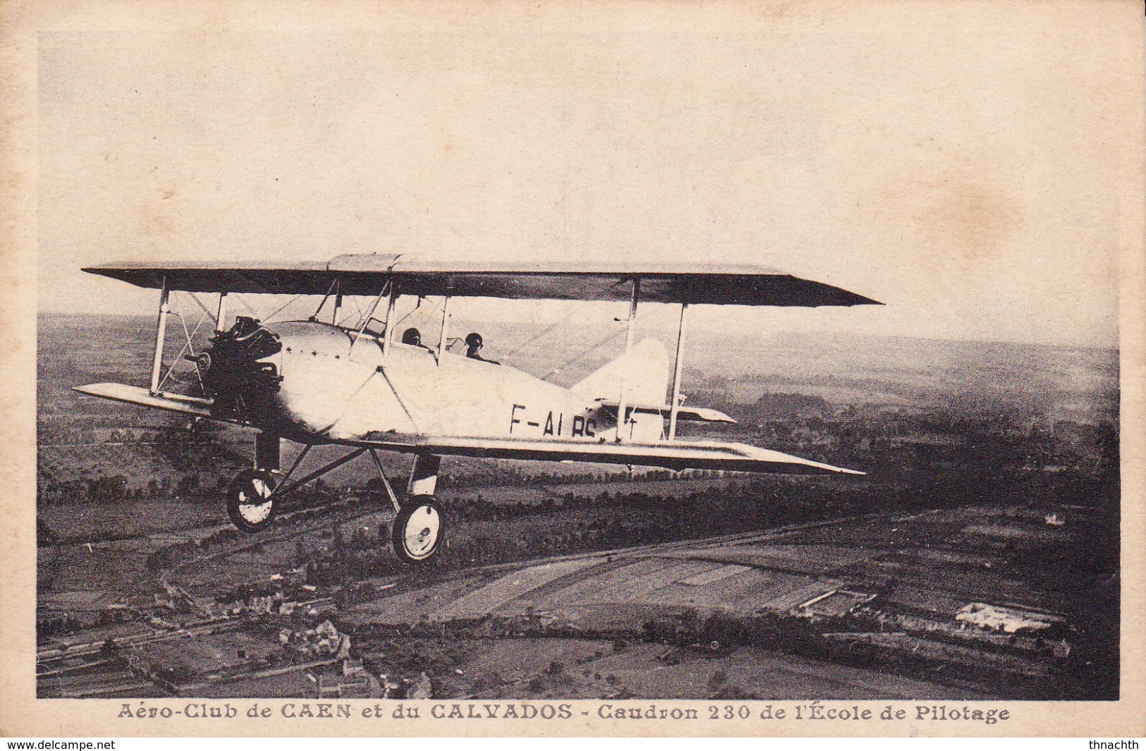 Calvados - CAEN - Aéro-Club... Caudron 230 De L'École De Pilotage ( Aviation...) - Caen