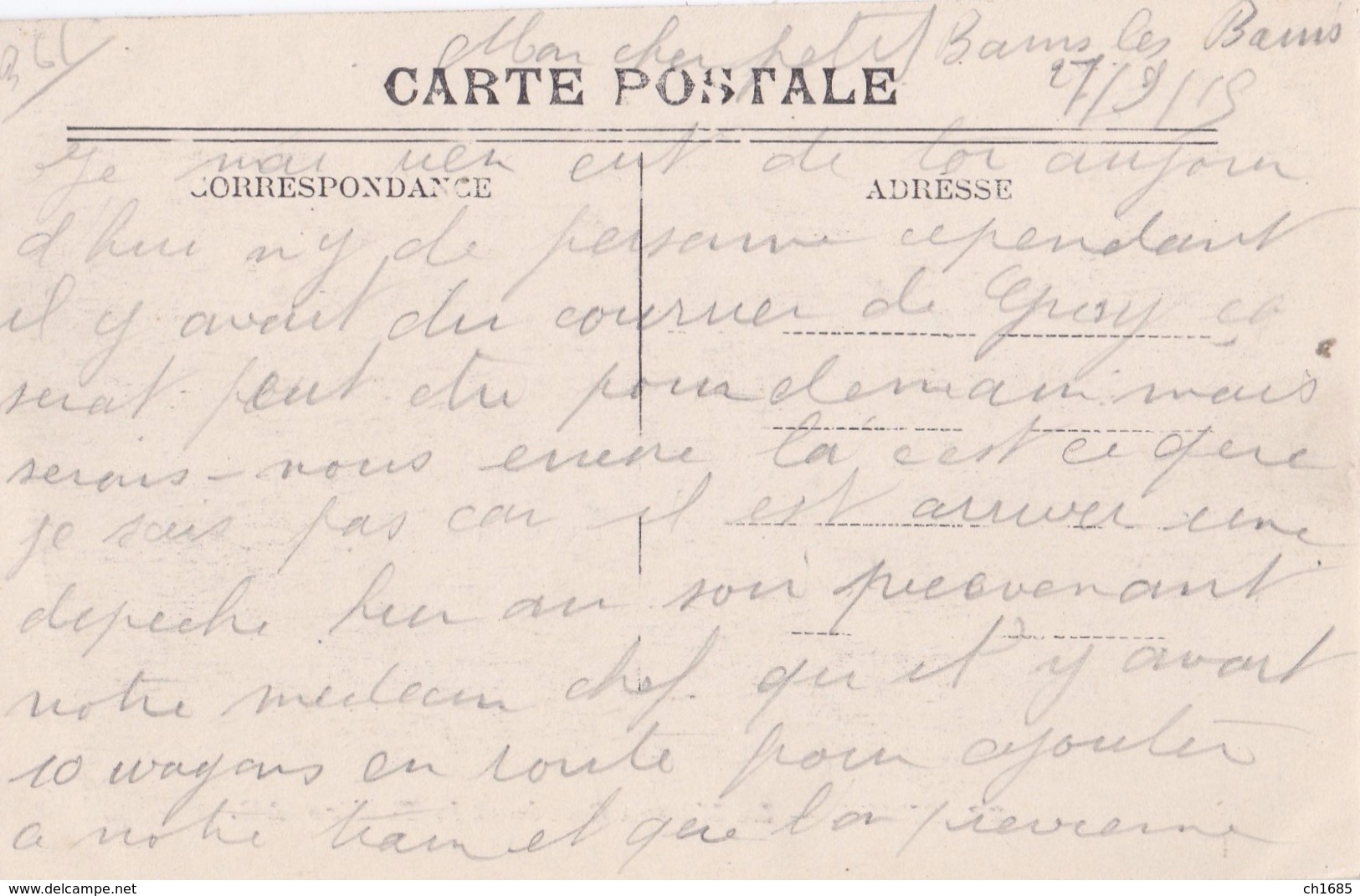 Cachet Train Sanitaire No 3 Bis Semi Permanent Sur Carte Postale De 1915 - Guerra Del 1914-18