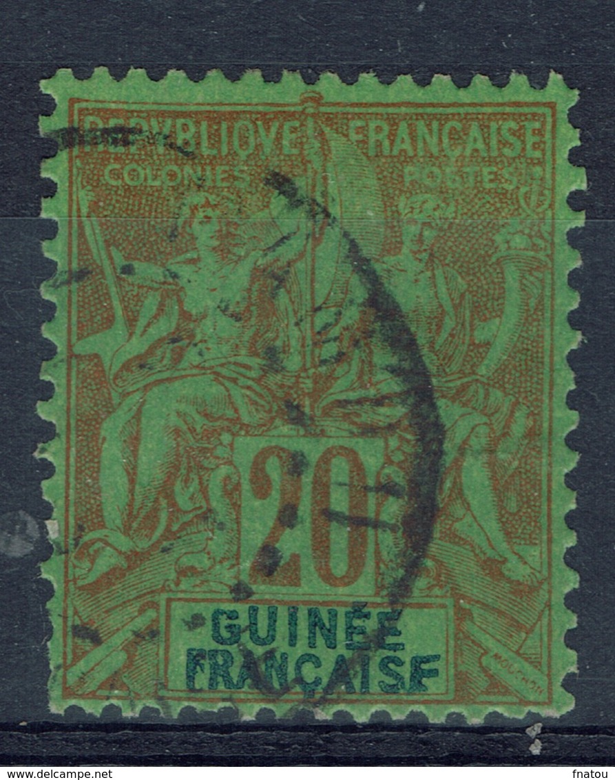 French Guinea, 20c., "GROUPE", 1892, VFU - Oblitérés