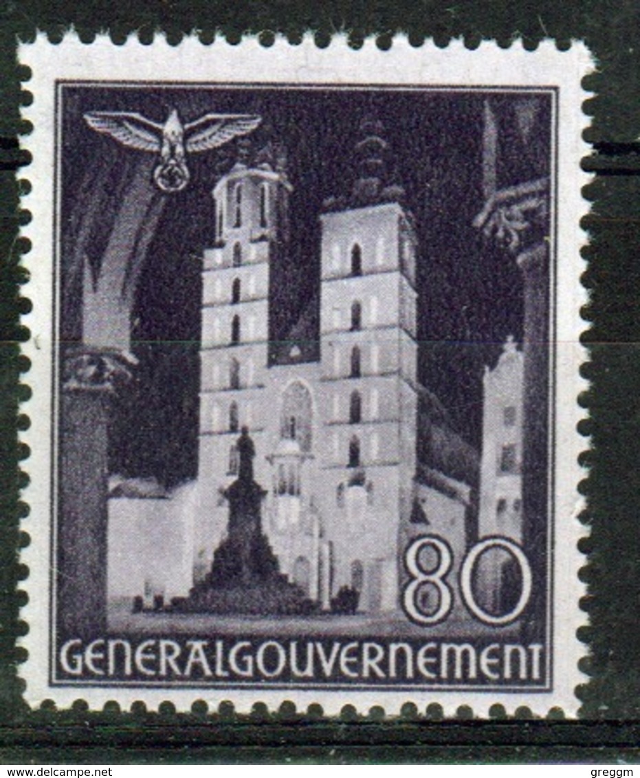 Poland German Occupation 80g Views Stamp From 1940. - General Government