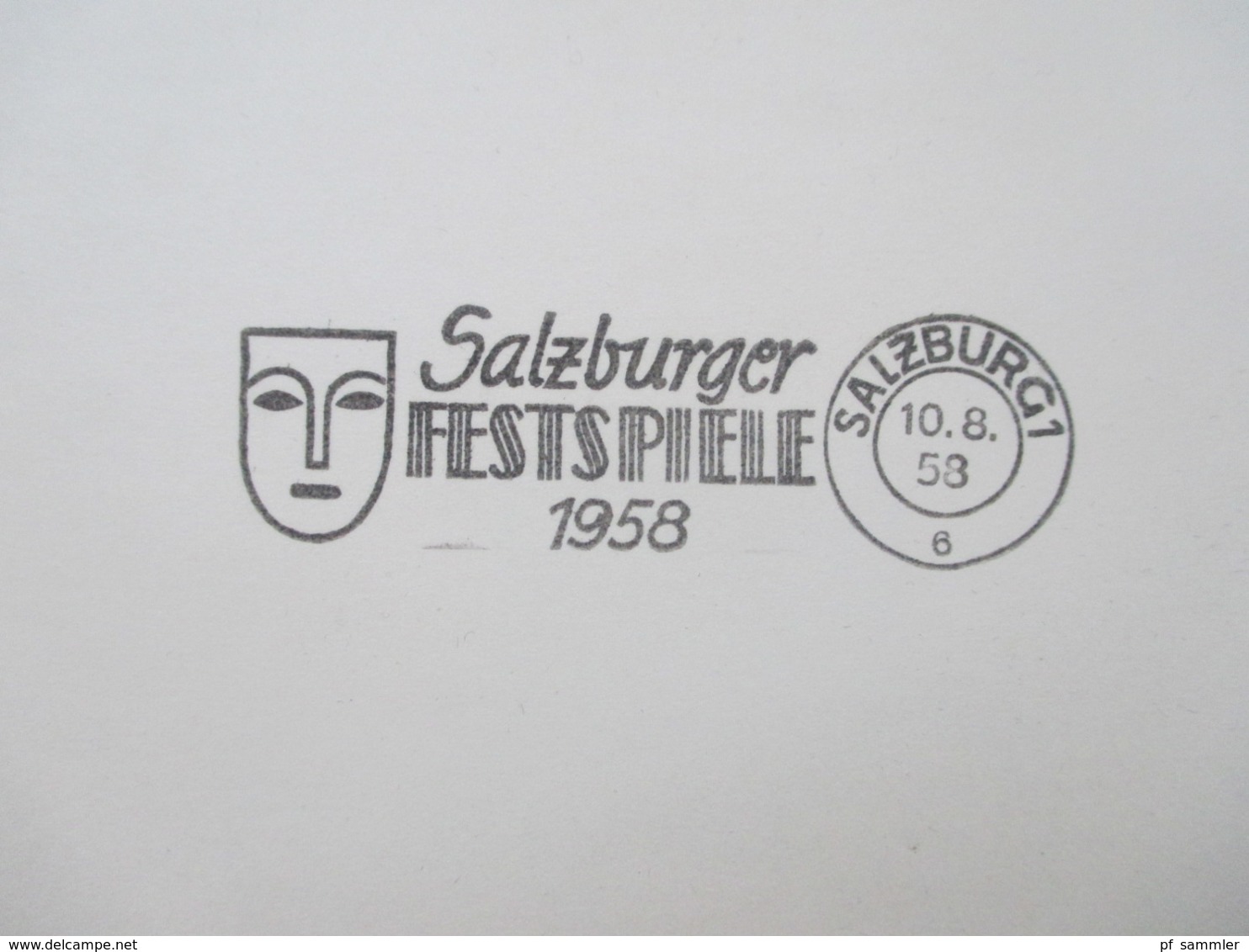 Österreich 2 Klappkarten Mit Verschiedenen Sondermarken Ab 1948 Und Stempel Salzburger Festspiele 1958 / SST Mit Maske - Briefe U. Dokumente