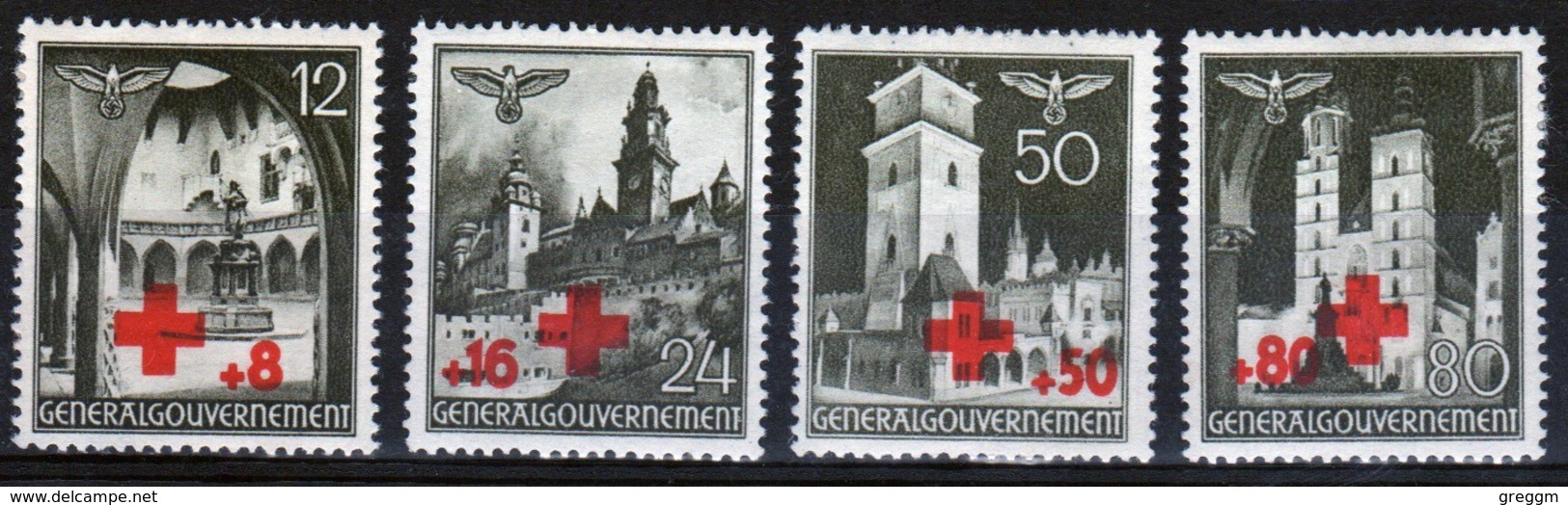 Poland German Occupation Set Of Red Cross Fund Overprints From 1940. - General Government