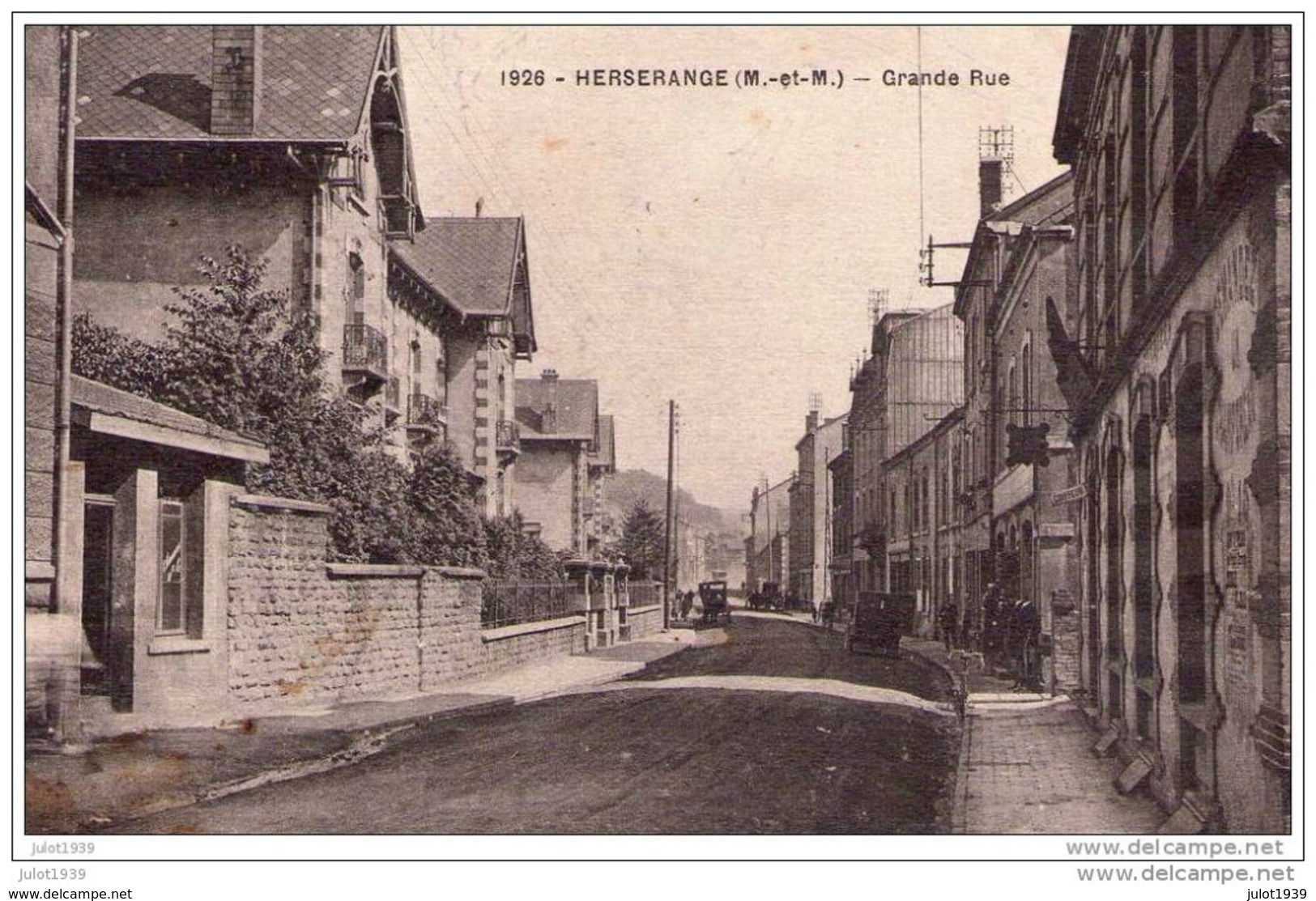 HERSERANGE ..-- 54 . Grand' Rue .1927 Vers SART , LAVAUX .     Voir Verso . - Longwy