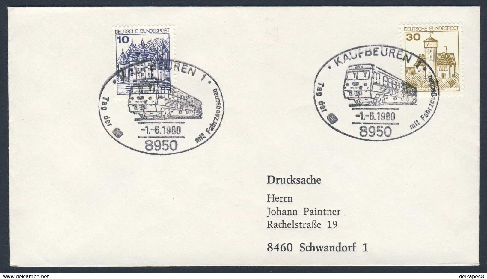 Deutschland Germany 1980 Brief Cover - Tag Der DB Mit Fahrzeugschau / Vehicle Show - Treinen