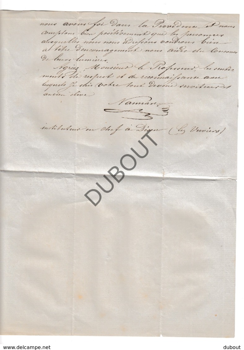 DISON/Andrimont/Verviers/Luik Lettre 1858 Ecrit Par Instituteur En Chef à Dison- 3 Pagina's (R466) - Antiguos