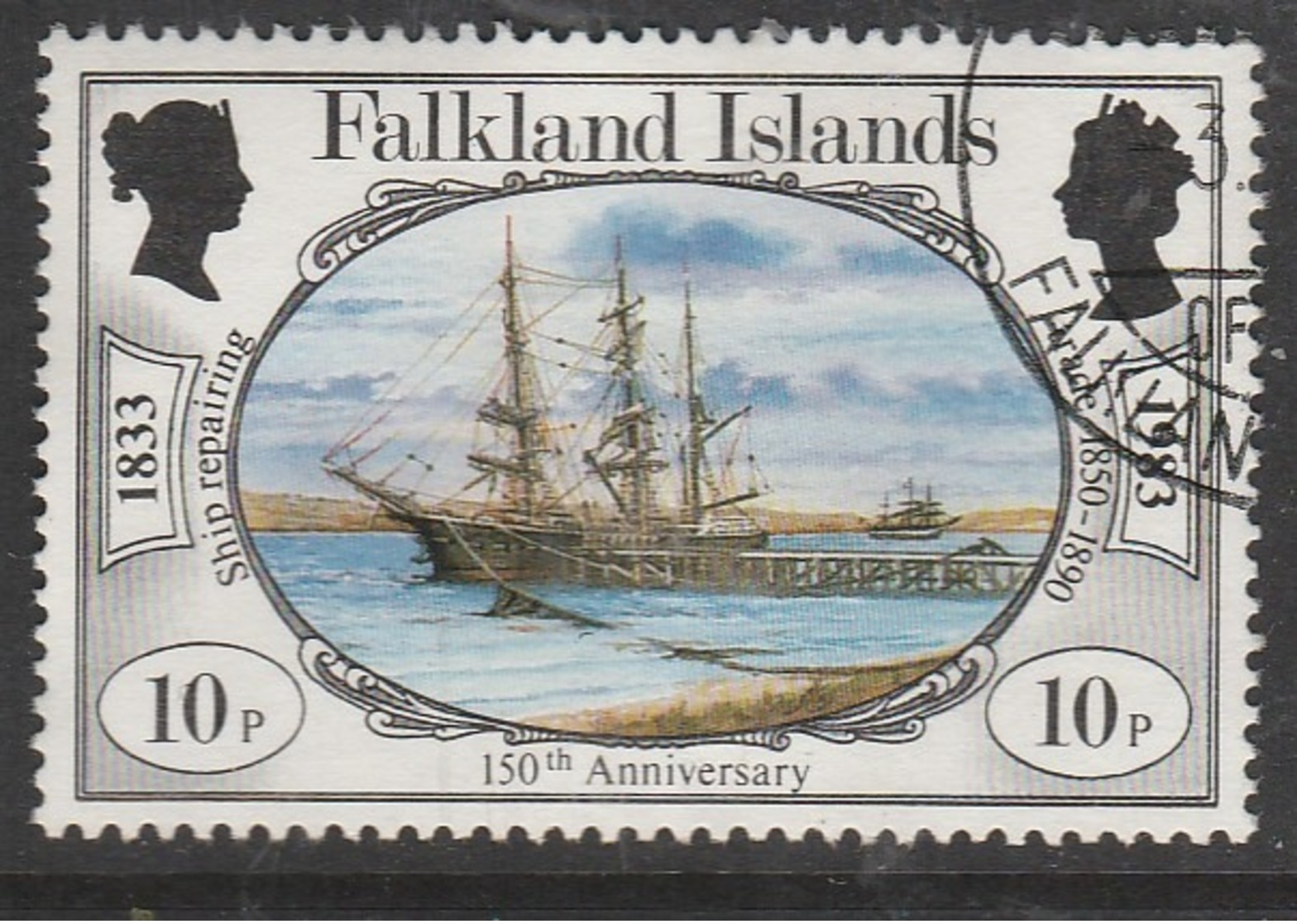 Falkland Islands 1983 The 150th Anniversary Of British Administration 10p Multicoloured SW 381 O Used - Falklandinseln