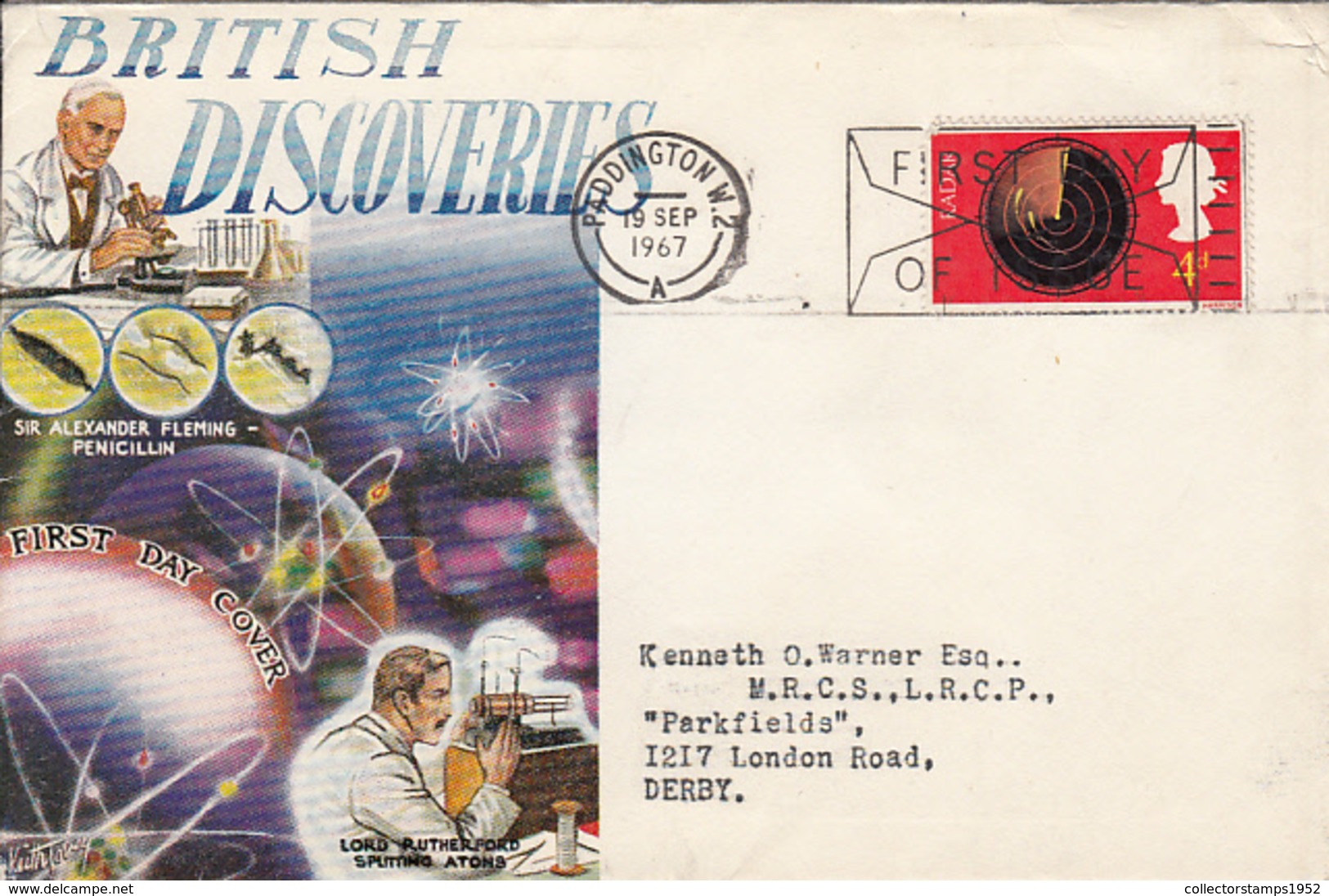 83406- BRITISH DISCOVERIES, RADAR, TELECOM, COVER FDC, 1967, UK - Telecom