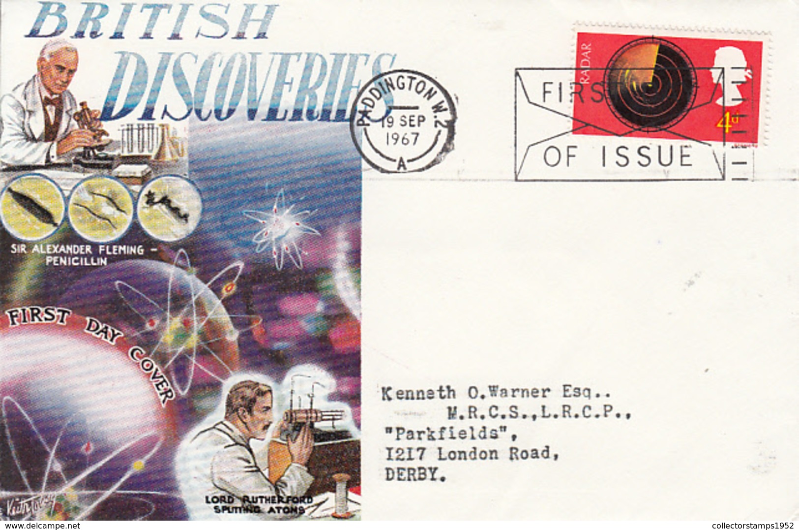 83407- BRITISH DISCOVERIES, RADAR, TELECOM, COVER FDC, 1967, UK - Telecom