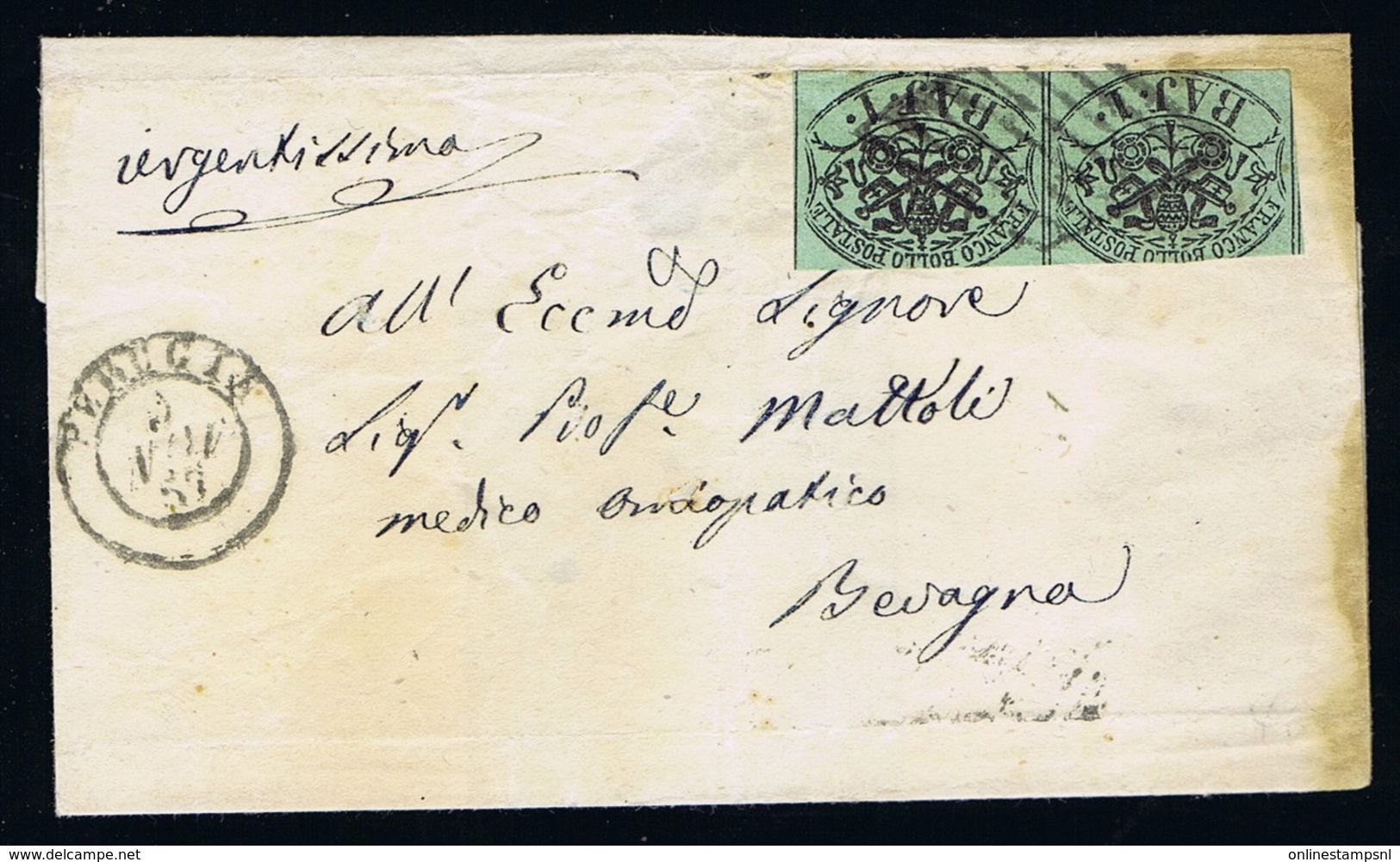 Italy Papel States: 1857 Sa 2 Pair - Papal States