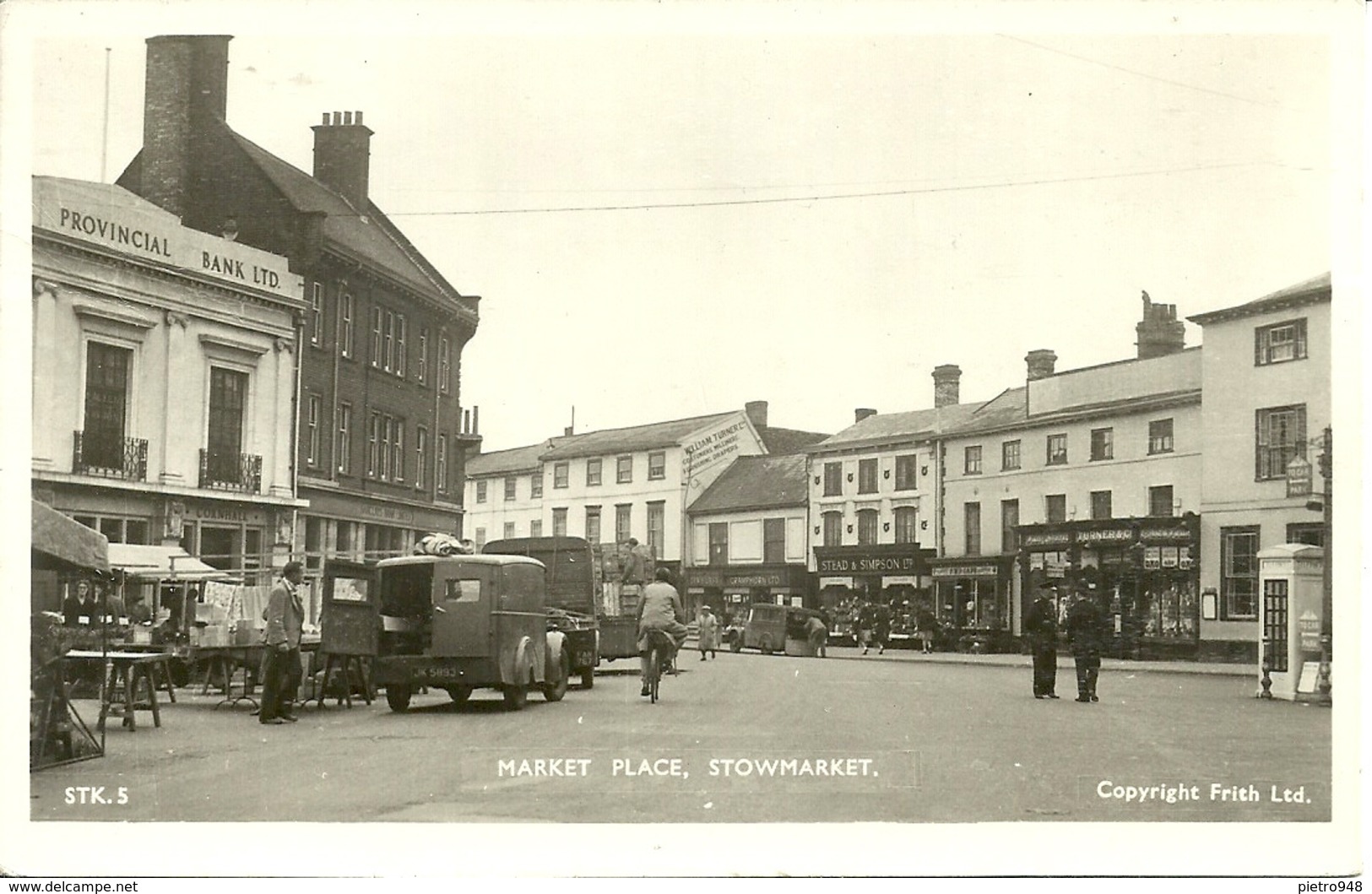 Regno Unito, United Kingdom, Suffolk, Stowmarket, Market Place, Provincial Bank LTD And PickupTrucks - Autres & Non Classés