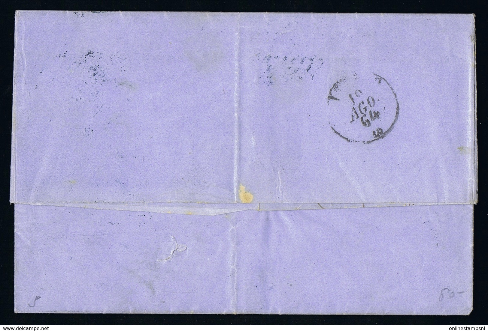 Italy Papel States: Complete Letter 1864 Sa 3  Roma  -> Vetralla - Papal States