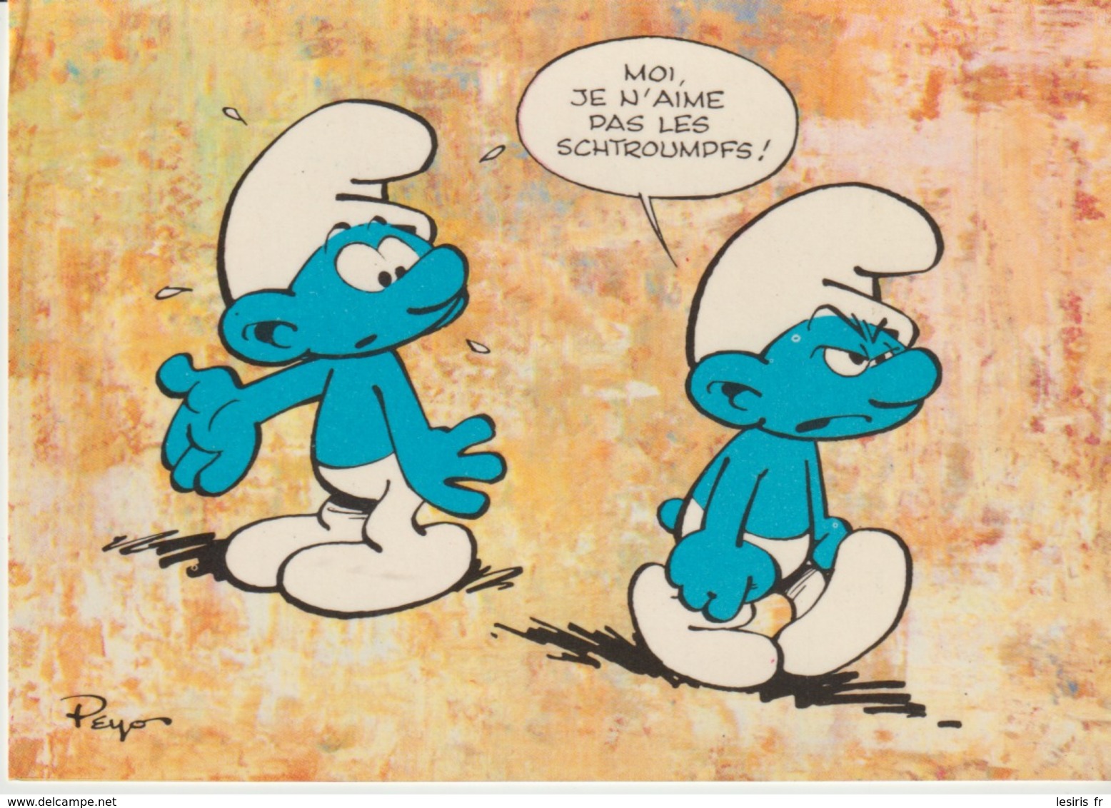 C. P. - LES PERSONNAGES DU JOURNAL DE SPIROU - LES SCHTROUMPFS - LE SCHTROUMPF GROGNON - CARTE 10-3 - J. DUPUIS - PEYOS - Comics