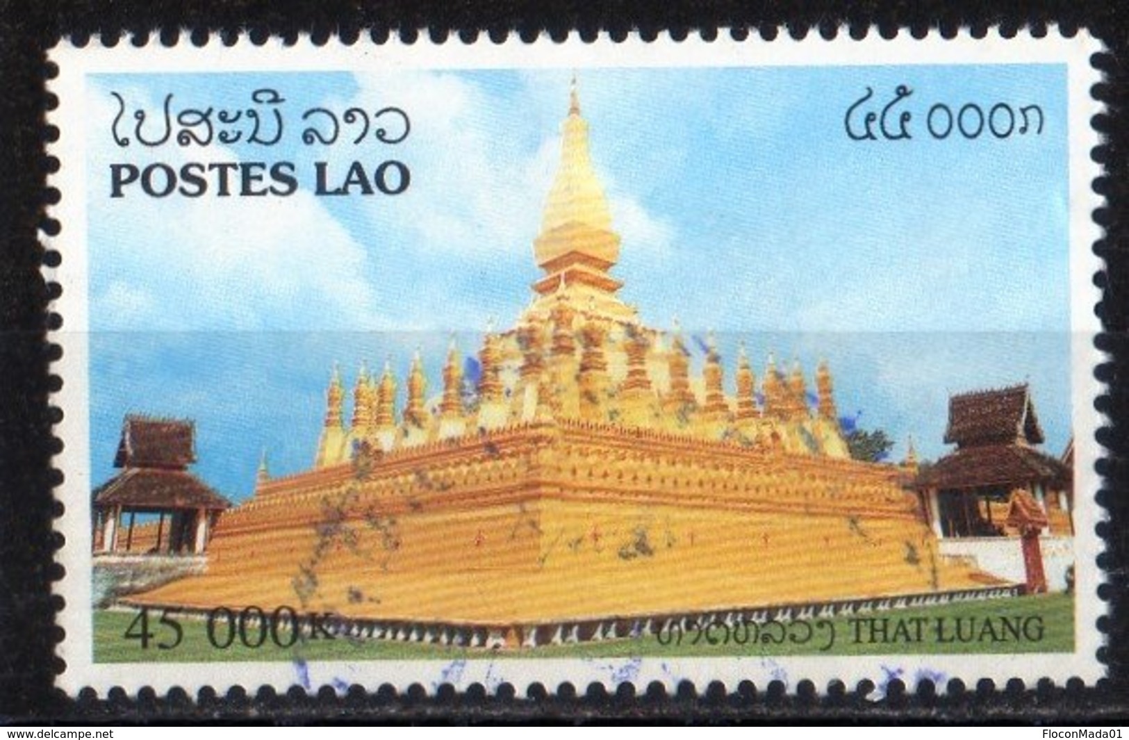 Laos 1998 Temple That Luang Vientiane / Ethnology / Ethnologie / Religion / Boudhisme  45000 Kip Used Oblitéré N° 1325 - Laos