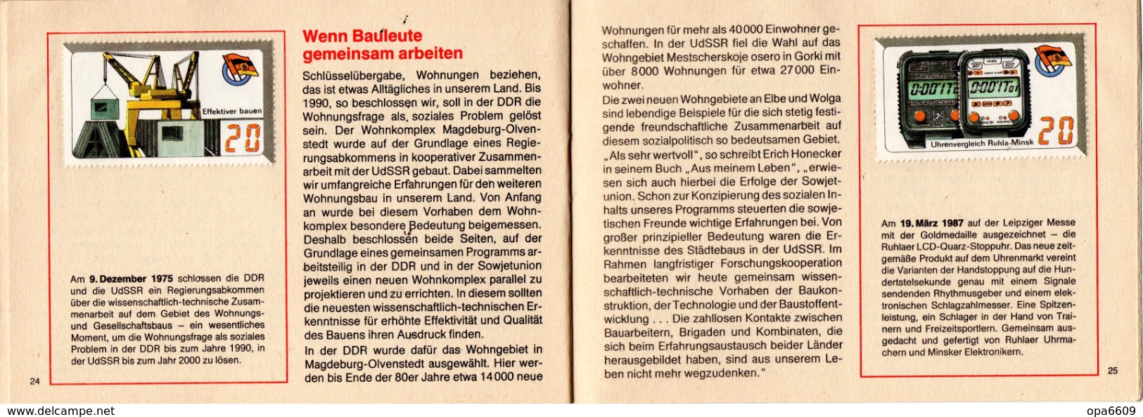 (Kart-ZD) DDR Sammelheft für die DSF-Sondermarkenserie 1989 "40 Jahre DDR Im Bruderbund auf..." kompl. mit 21 Marken