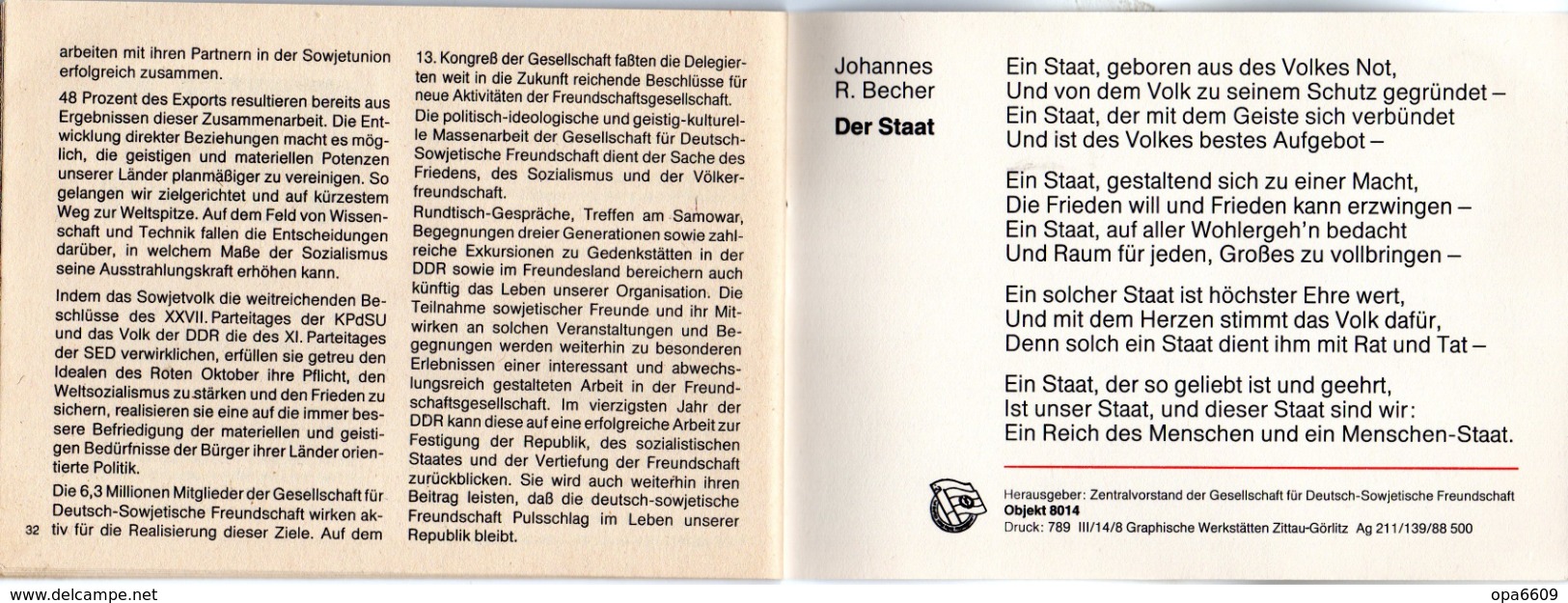 (Kart-ZD) DDR Sammelheft für die DSF-Sondermarkenserie 1989 "40 Jahre DDR Im Bruderbund auf..." kompl. mit 21 Marken