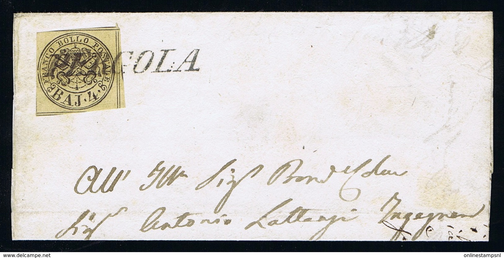 Italy Papel States: Fragment Of Cover Sa 5 - Papal States