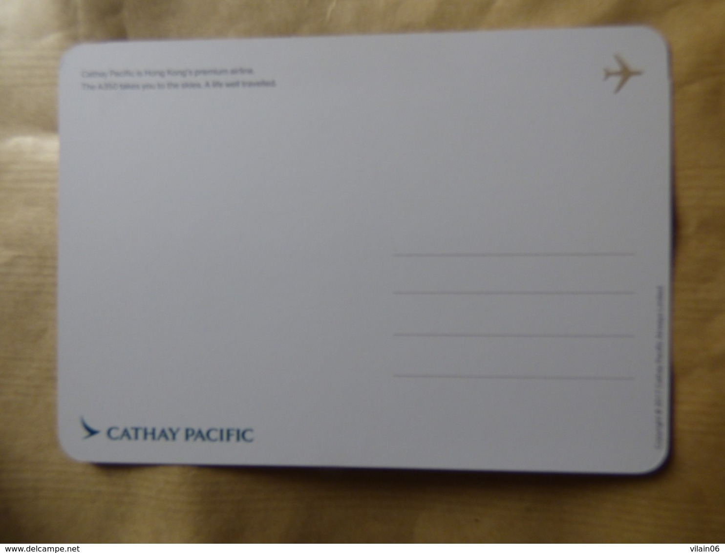 CATHAY PACIFIC   AIRBUS A 350   AIRLINE ISSUE / CARTE COMPAGNIE - 1946-....: Era Moderna