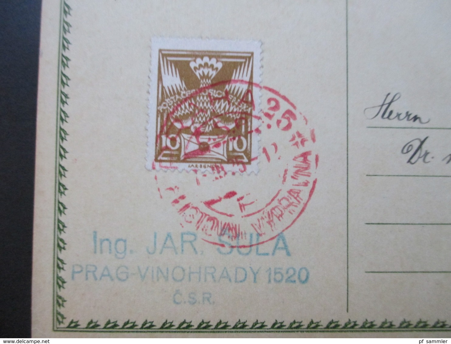 CSSR GA P 39 75. Geburtstag Präsident Masaryk Mit 2 Zusatzfrankaturen Und Rotem SST Nach Wiesbaden Gesendet! - Covers & Documents