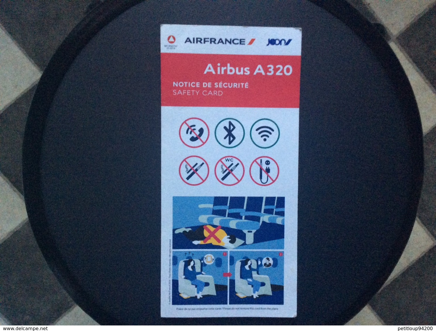 CONSIGNES DE SECURITE / SAFETY CARD  *Airbus A 320   AIR FRANCE  JOON - Scheda Di Sicurezza