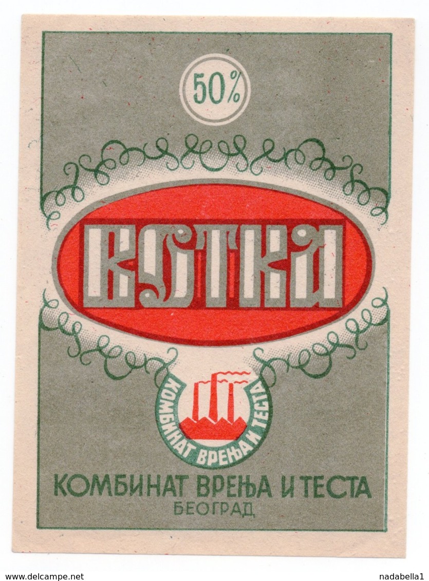 YUGOSLAVIA, SERBIA, BEOGRAD, LABEL FOR ALCOHOLIC DRINK, VOTKA 50%, VRENJE - Other & Unclassified