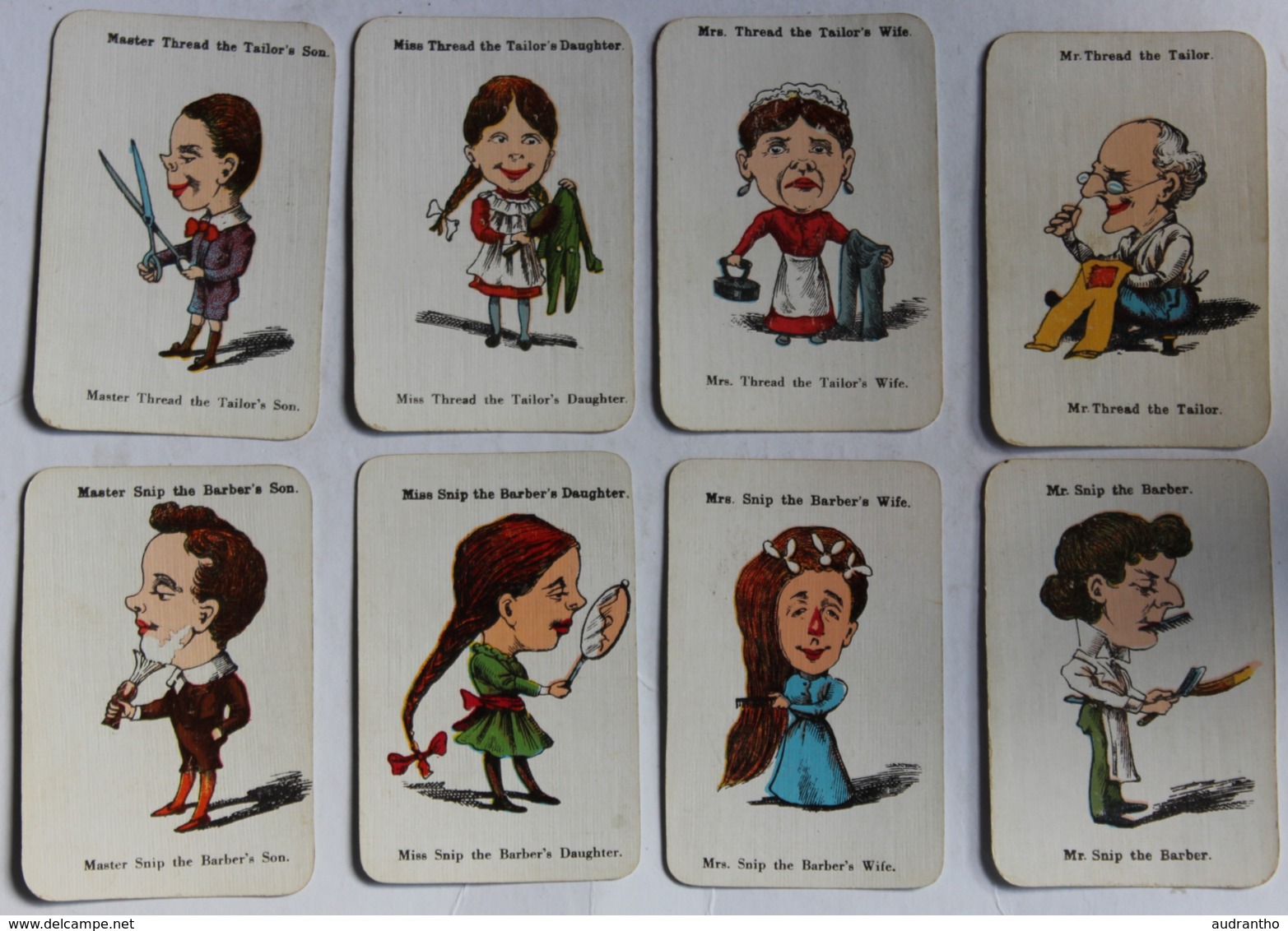 Années 40 Ancien Et Beau Jeu Des 7 Familles J. W. Spear And Sons Happy Families Les Métiers Caricature Card Game - Toy Memorabilia