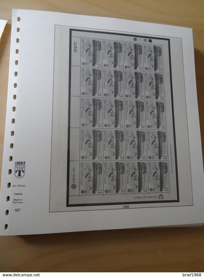 Europa Cept Lindner T Kleinbogen 1984-1986 (3543) - Pre-printed Pages