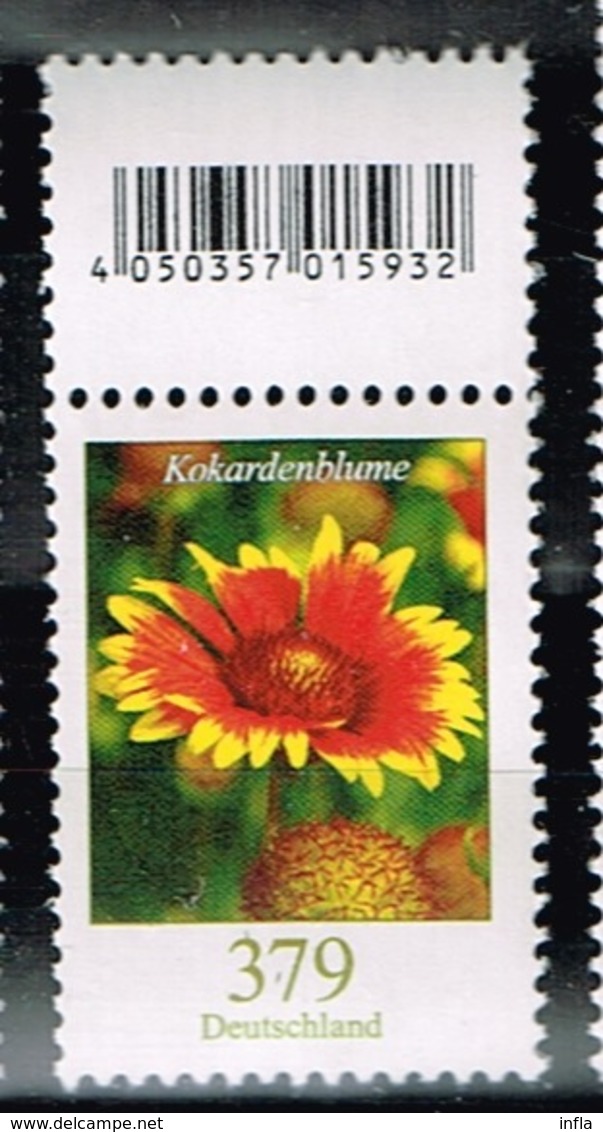 Bund 2018, Michel# 3399 R ** Blumen: Kokardenblume Mit EAN-Code - Unused Stamps