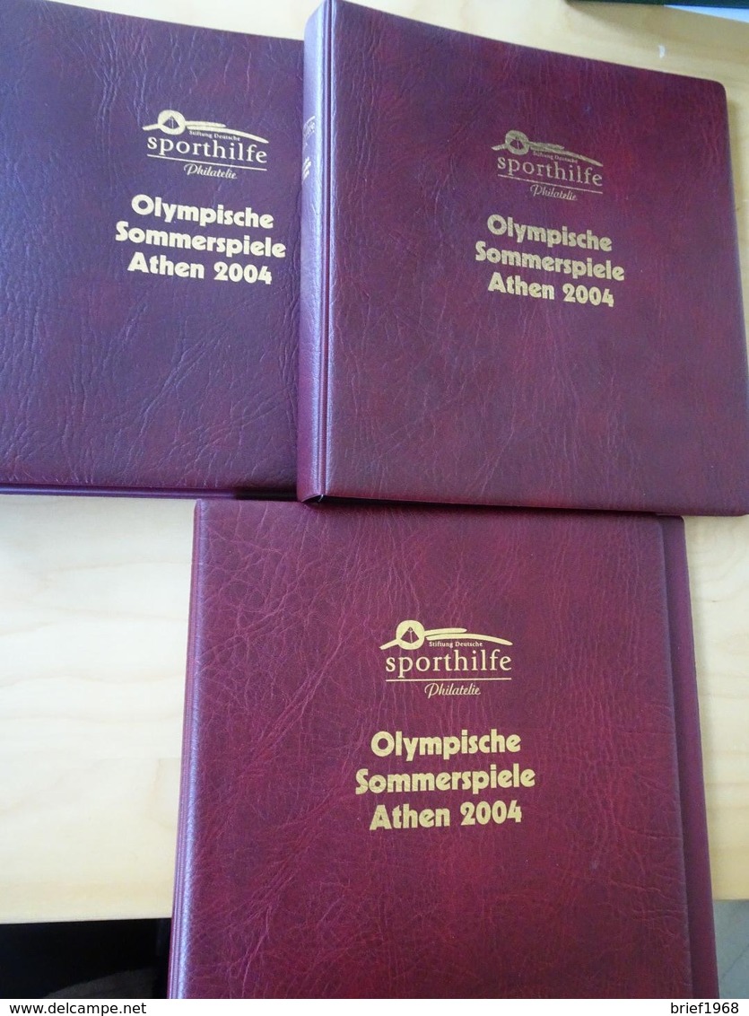 3 Lindner Binder Rot Mit Aufdruck Olympia 2004 (11650) - Alben Leer