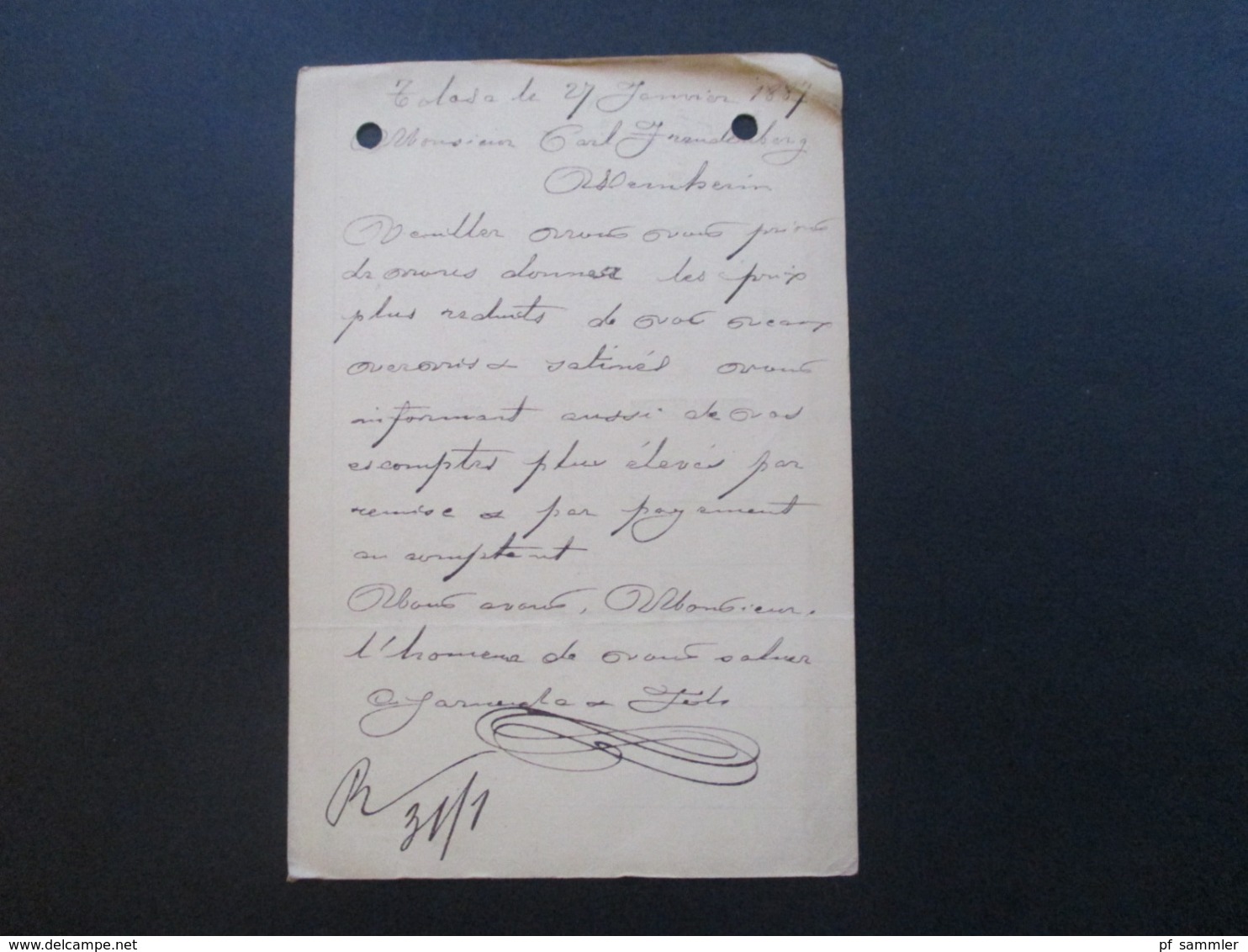 Spanien 1887 Ganzsache P 7 König Alfons XII Mit Blauem Stempel Tolosa Nach Baden Gesendet - Briefe U. Dokumente