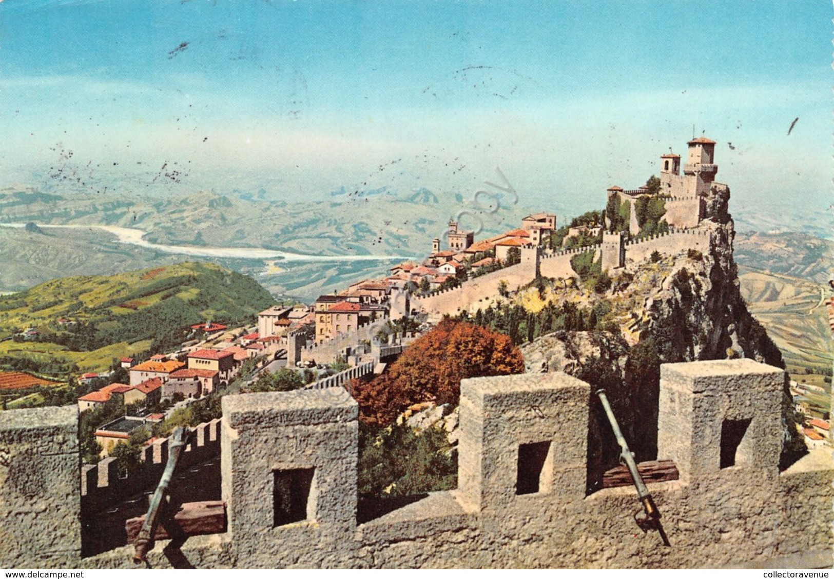 Cartolina Repubblica Di San Marino Mura E Panorama Bella Affrancatura 1961 - San Marino