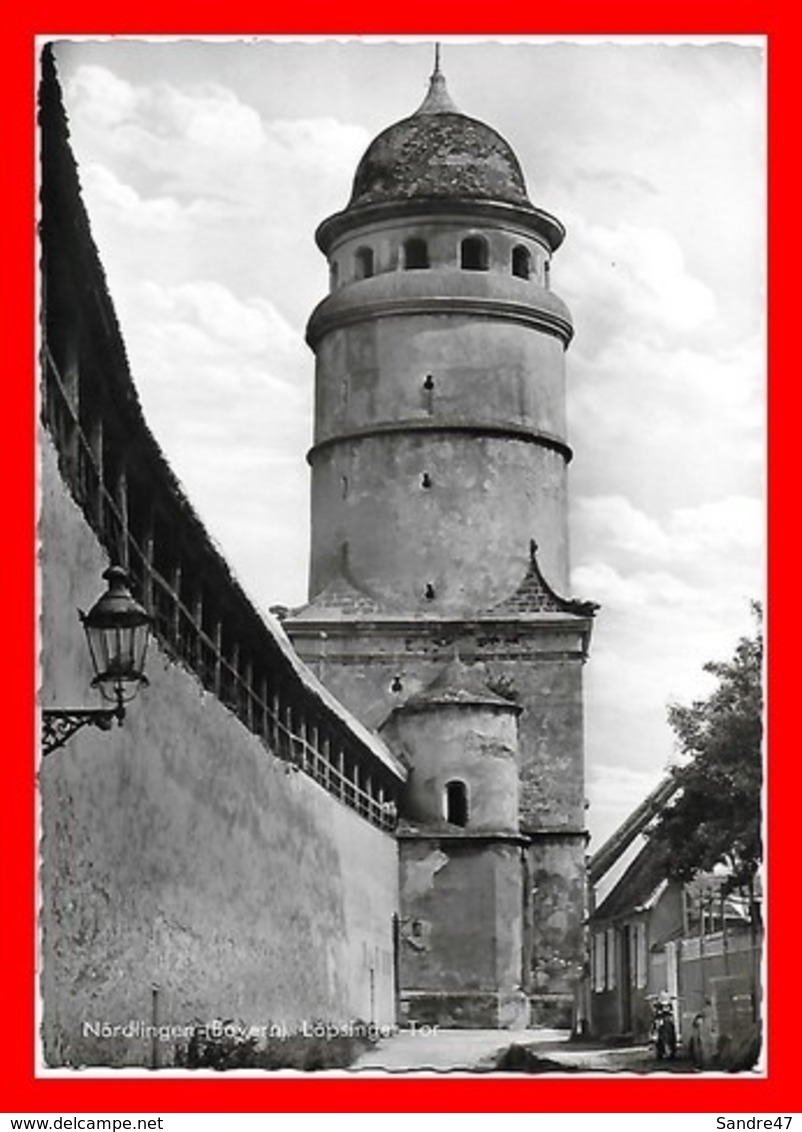 CPSM/gf NOERDLINGEN (Allemagne)  Löpsinger-Tor, Moto...K118 - Nördlingen