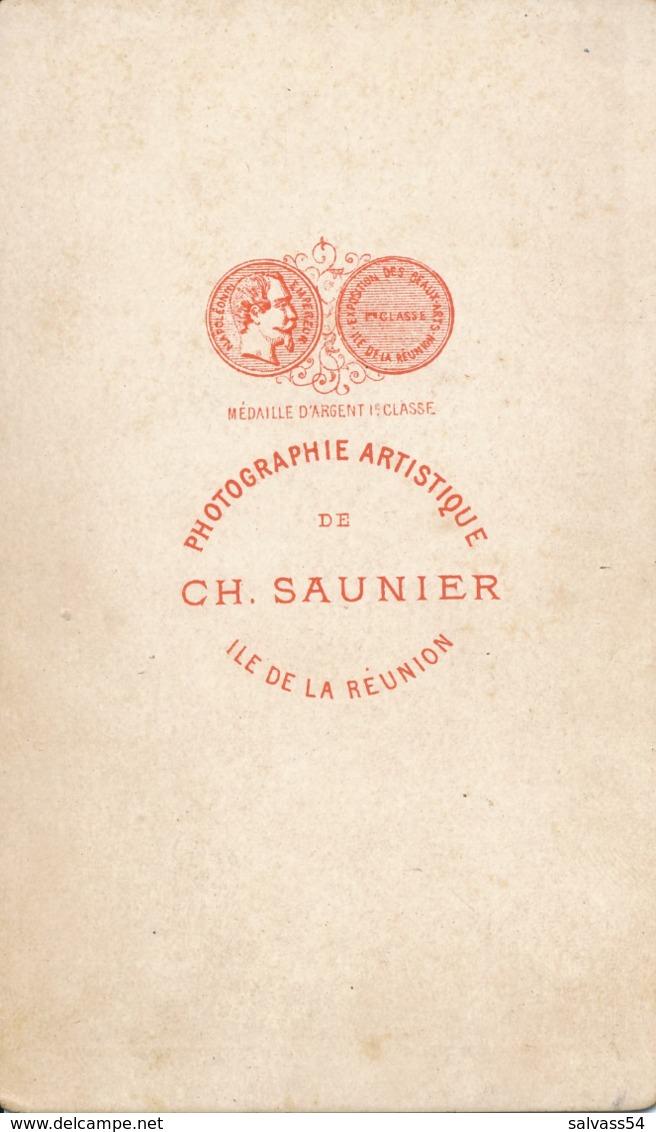CDV - Portrait D'un Communiant Par Ch. Saunier - Ile De La Réunion (Ca 1875/1880) - Oud (voor 1900)