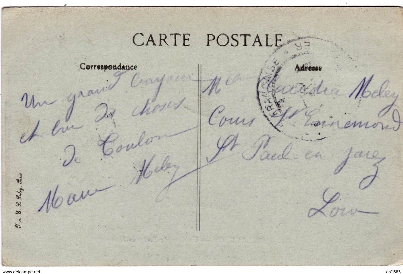 Griffe Cuirassé D'Escadre " Bretagne " Sur Carte Postale De Toulon . - Posta Marittima