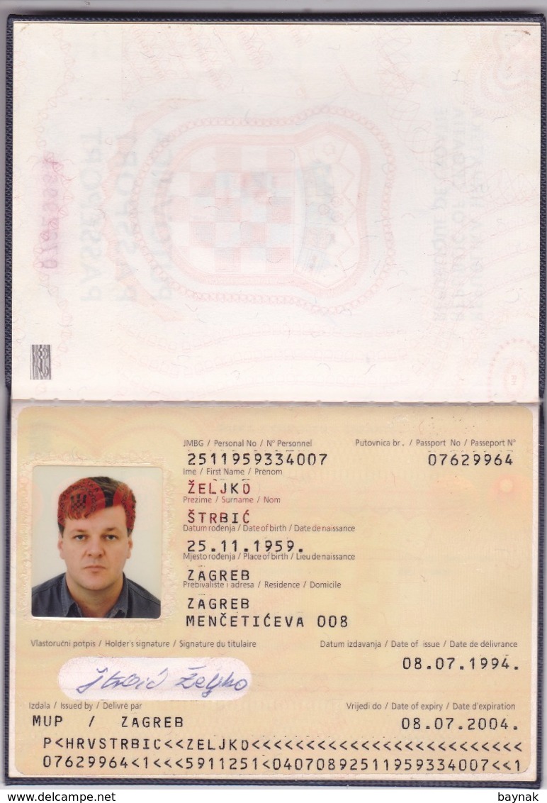 C57  --  PASSPORT  --   CROATIA  --  I.  MODEL  --  1994  --   GENTLEMAN - Historische Dokumente