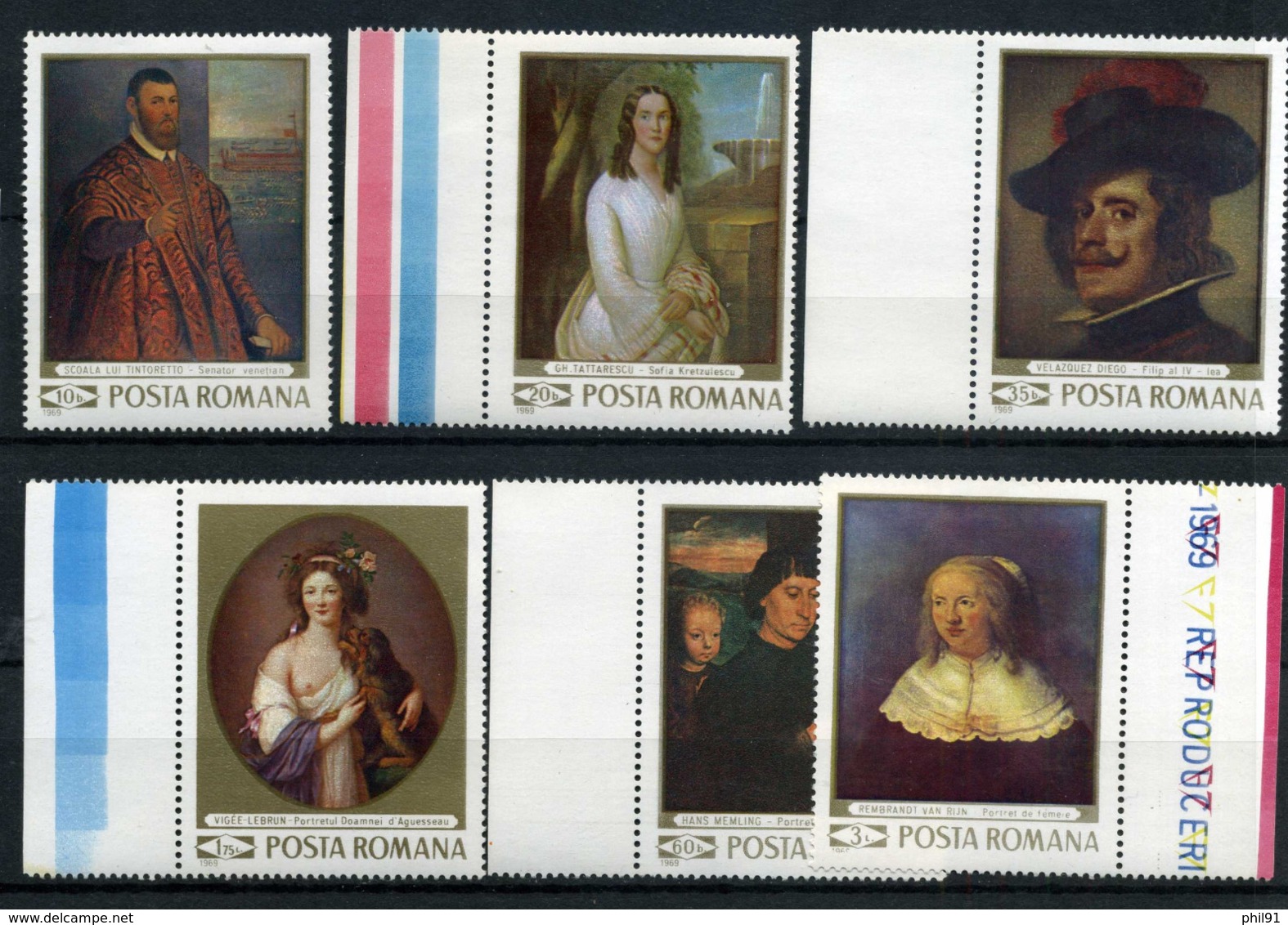 ROUMANIE   Tableaux      N° Y&T  2489 à 2494  ** - Unused Stamps