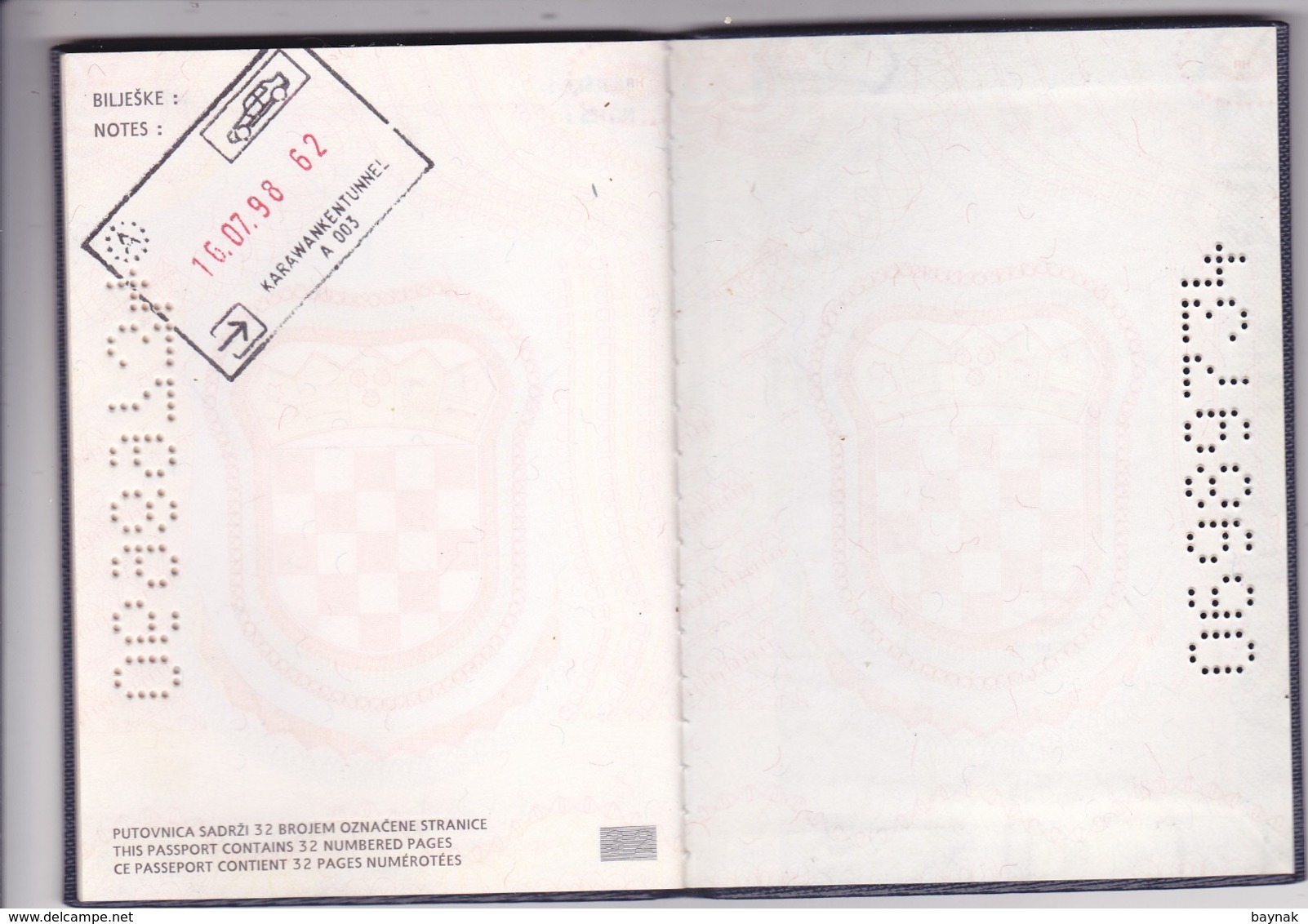 C33  --  PASSPORT  --   CROATIA  --  I.  MODEL  --  1998  --   NICE LOOKING GIRL  --  22 YEAR - Historische Dokumente