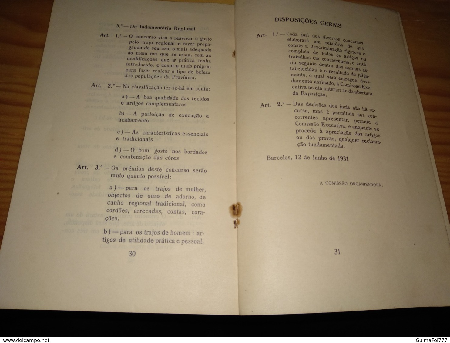 Book, Livro, revista - Programa, Exposição de Linho e Lã - Setembro de 1931- Barcelos