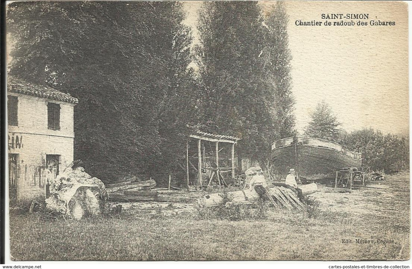 * SAINT SIMON , Chantier De Radoub Des Gabares , CPA ANIMEE - Sonstige & Ohne Zuordnung